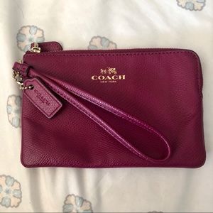 purple coach wristlet